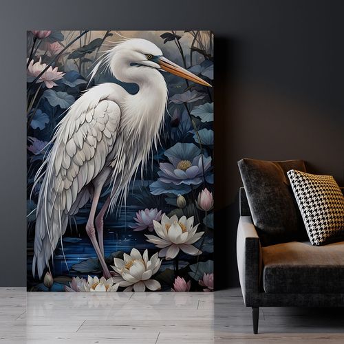 Obraz na płótnie ptak w kwiatach 50x70 cm na Arena.pl