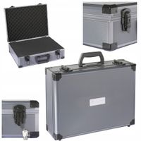 Walizka UNIWERSALNA narzędziowa ALUMINOWA wkład WZMOCNIONA 42x32x14cm klucz