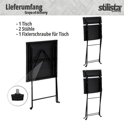 Stylist Garden zestaw z rattanu, czarny, 2 krzesła + stół na Arena.pl