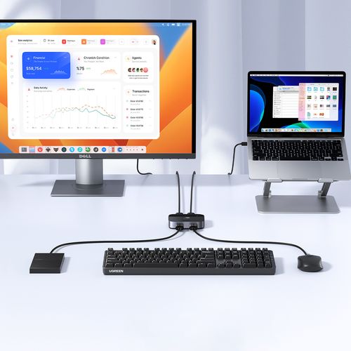 2w1 Adapter 2x USB-A 3.0 (wejście) / 2x USB-A (wyjście) - szary na Arena.pl