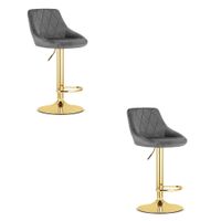 Hoker KAST - aksamit szary / baza złota x 2