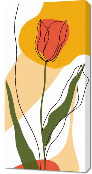 Obraz 50x100cm Przerysowany Tulipan zdjęcie 1