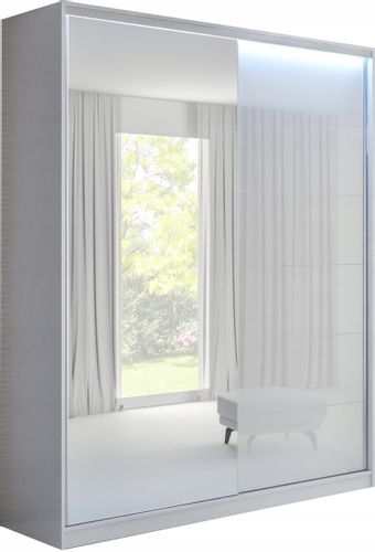 SZAFA PRZESUWNA 120 x 250 BIAŁA LUSTRO - LACOBEL na Arena.pl