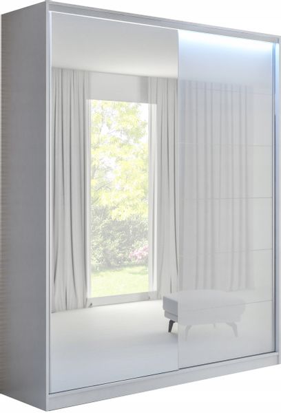 SZAFA PRZESUWNA 120 x 250 BIAŁA LUSTRO - LACOBEL zdjęcie 1