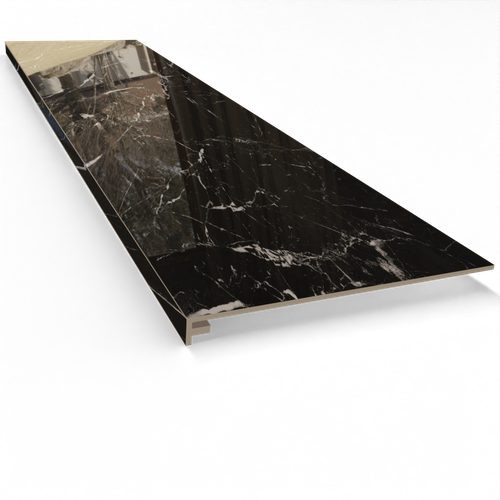 Gruba płytka schodowa 140 cm CZARNY MARMU POLER, bez nacięć, z miejscem LED na Arena.pl