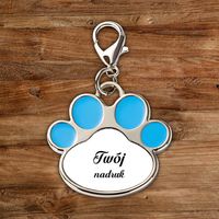Identyfikator dla kota z Twoim nadrukiem - niebieska łapa