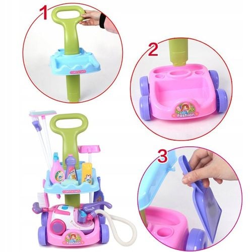 ZESTAW DO SPRZĄTANIA NA WÓZKU Z ODKURZACZEM DŹWIĘK SZCZOTKA MOP DLA DZIECI na Arena.pl