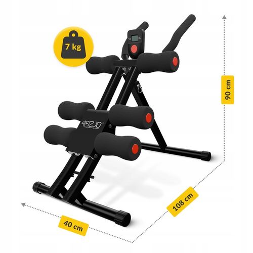 TRENAŻER MIĘŚNI BRZUCHA REGULOWANY SKŁADANY DO ĆWICZEŃ Z LICZNIKIEM 4FIZJO na Arena.pl