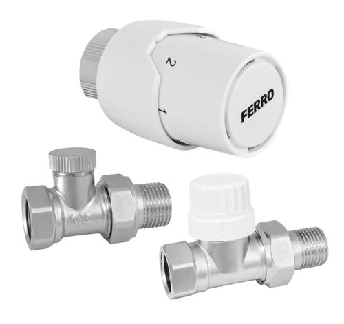 ZESTAW TERMOSTATYCZNY FERRO GŁOWICA+ZAWORY PROSTY ZTM20 na Arena.pl
