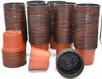 100 szt Doniczki czarne lub brąz PRODUKCYJNE 9 okrągłe P9 rozsady pikowania