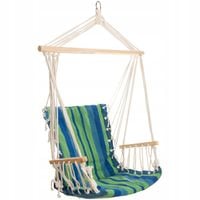 DUŻY FOTEL WISZĄCY HAMAK BRAZYLIJSKI HUŚTAWKA DO DOMU OGRODU + PODŁOKIETNIK