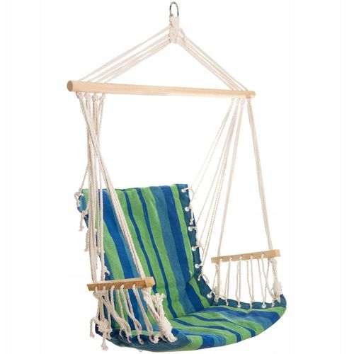 DUŻY FOTEL WISZĄCY HAMAK BRAZYLIJSKI HUŚTAWKA DO DOMU OGRODU + PODŁOKIETNIK na Arena.pl