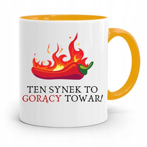 Kubek Żółty Prezent Dla Syna Gorący Towar Z Nadrukiem Ze Zdjęciem zdjęcie 1