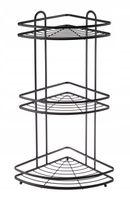 PÓŁKA NAROŻNA ŚCIENNA ŁAZIENKOWA 3 POZIOMY CZARNA