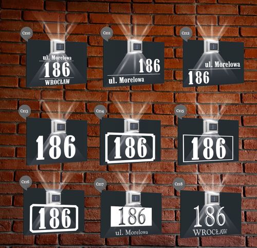 antracyt TABLICZKA ADRESOWA nierdzewna dibond oświetlony numer domu 30x20 na Arena.pl