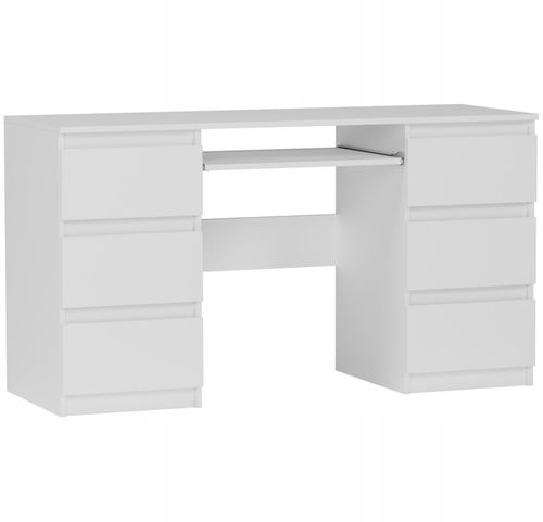 Meble Biurko komputerowe 6sz 135cm BIAŁE N32 na Arena.pl