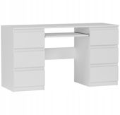 Meble Biurko komputerowe 6sz 135cm BIAŁE N32