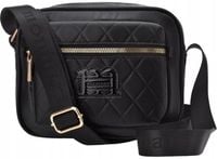 Monnari Czarna Pikowana Torebka Listonoszka Damska Z Paskiem Pojemna Torba