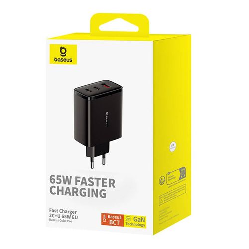 ładowarka sieciowa baseus os-cube pro 2xusb-c + usb, 65w (czarna) na Arena.pl