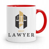 Kubek Czerwony Prawnika Mecenasa Best Lawyer Z Nadrukiem Ze Zdjęciem