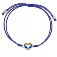 Srebrna Bransoletka na sznurku Dla Dziewczynki Sznurkowa Serce Srebro 925