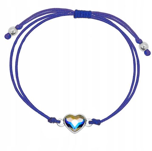 Srebrna Bransoletka na sznurku Dla Dziewczynki Sznurkowa Serce Srebro 925 na Arena.pl