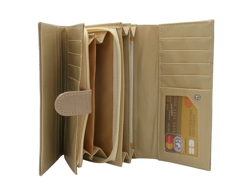 portfel damski pu 309-1-5865 beige zdjęcie 4