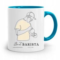 Dla Baristy Baristki Kawiarki Kubek Błękitny Z Nadrukiem Ze Zdjęciem