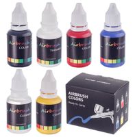 farby farbki akrylowe do aerografu 4x 20ml + rozcieńczalnik i płyn do