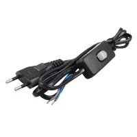 Kabel z przełącznikiem 2x0,75 mm² długości 1,5 m czarny zapewniający wygodę użytkowania