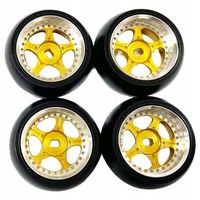 4 sztuki opon gumowych RC Twarde anodowane felgi kół do Wltoys K969 żółte