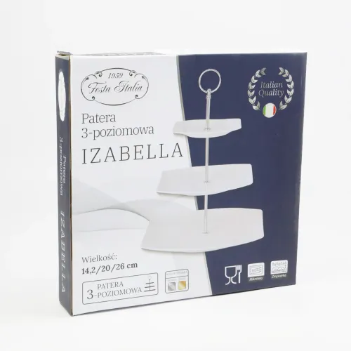 PATERA PORCELANOWA PIĘTROWA BIAŁA NOWOCZESNA NA CIASTO OWOCE 3-POZIOMOWA na Arena.pl