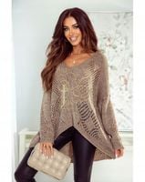 SWETER W SEREK OVERSIZE DAISY J&K SWETRY DAMSKIE