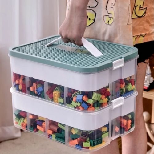 PUDEŁKO NA KLOCKI POJEMNIK NA LEGO PLASTIKOWE Z PRZEGRÓDKAMI 4 POZIOM na Arena.pl