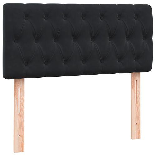 Łóżko kontynentalne z materacem, czarne, aksamit 90x220 cm na Arena.pl