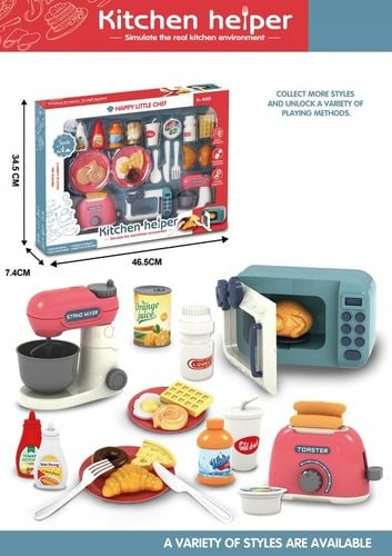 Zestaw do kuchni dla dzieci AGD naczynia mikser toster gotowanie akcesoria na Arena.pl
