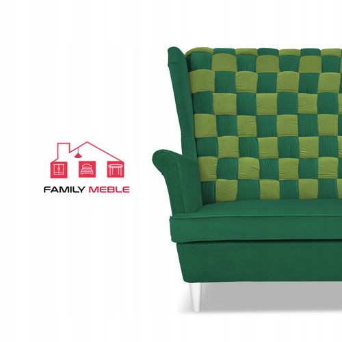 Zestaw uszak CAROL DUO sofa fotele Family Meble seledynowo - zielony na Arena.pl