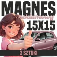 Magnesy reklamowe reklama magnetyczna z projektem nadrukiem 15x15 cm -2 szt