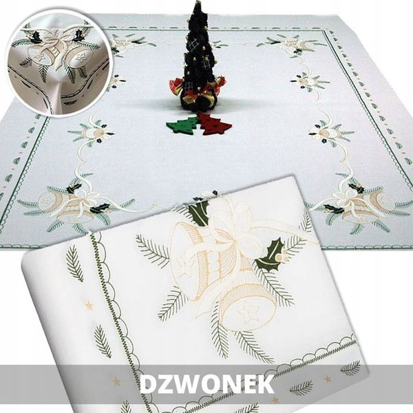 Obrus dekoracyjne na święta biały 110x160 cm zdjęcie 2