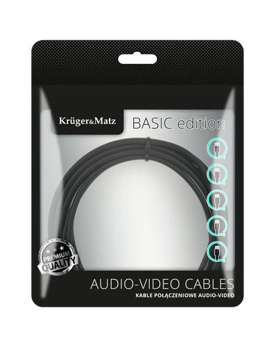 Kabel jack 3.5 wtyk stereo - 2RCA 10m Kruger&Matz Basic na Arena.pl