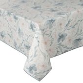 Obrus INES 10 145x350 cm beż niebieski kwiatowy wzór vintage