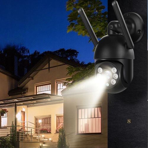 Zewnętrzna Kamera IP WiFi 8MP TUYA Ultra HD 4K ZOOM Z MIKROFONEM SD CZARNA na Arena.pl