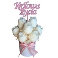 Flower Box Świec Wieczny Bukiet Prezent Wieczór Panieński Ślub Urodzin