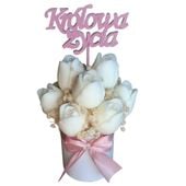 Flower Box Świec Wieczny Bukiet Prezent Wieczór Panieński Ślub Urodzin