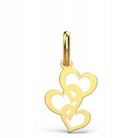 Złota Zawieszka Trzy Serduszka Próba 333