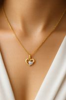 Złoty Łańcuszek 585 Złoto Naszyjnik dla kobiety skręcony z sercem