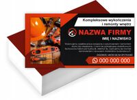 Wizytówki firmowe reklamowe 100szt różne wzory WYKOŃCZENIA WNĘTRZ REMONTY