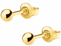 Złote Kolczyki Kulki 3mm Wkrętki Kuleczki Srebrne Pozłacane Kule 3 mm 925