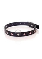 obroża z kryształkami fetish b series różowa 2 cm