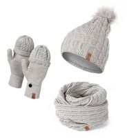 Damski zestaw zimowy czapka komin rękawiczki HZ0009 HEYO